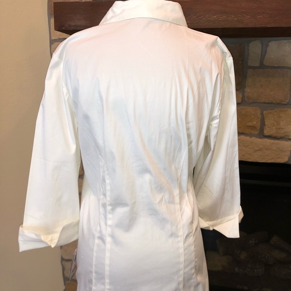INC Womenβs White Blouse Shirt Size 10 M Medium - Picture 7 of 8